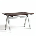 Adjustable height desk with wooden surface and metal frame 120 x 60 x 75cm