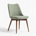 Fabric upholstered dining chair in green with wooden legs 45 x 50 x 85cm