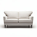 Wingback sofa in light beige fabric with wooden legs 180 x 90 x 80cm